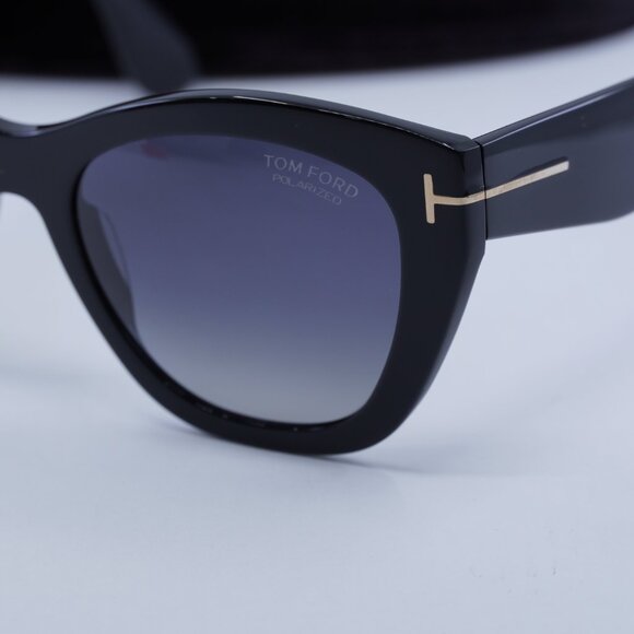 Tom Ford Cara FT0940 01D Cat Eye Sunglasses - Black/Polarized Smoke
